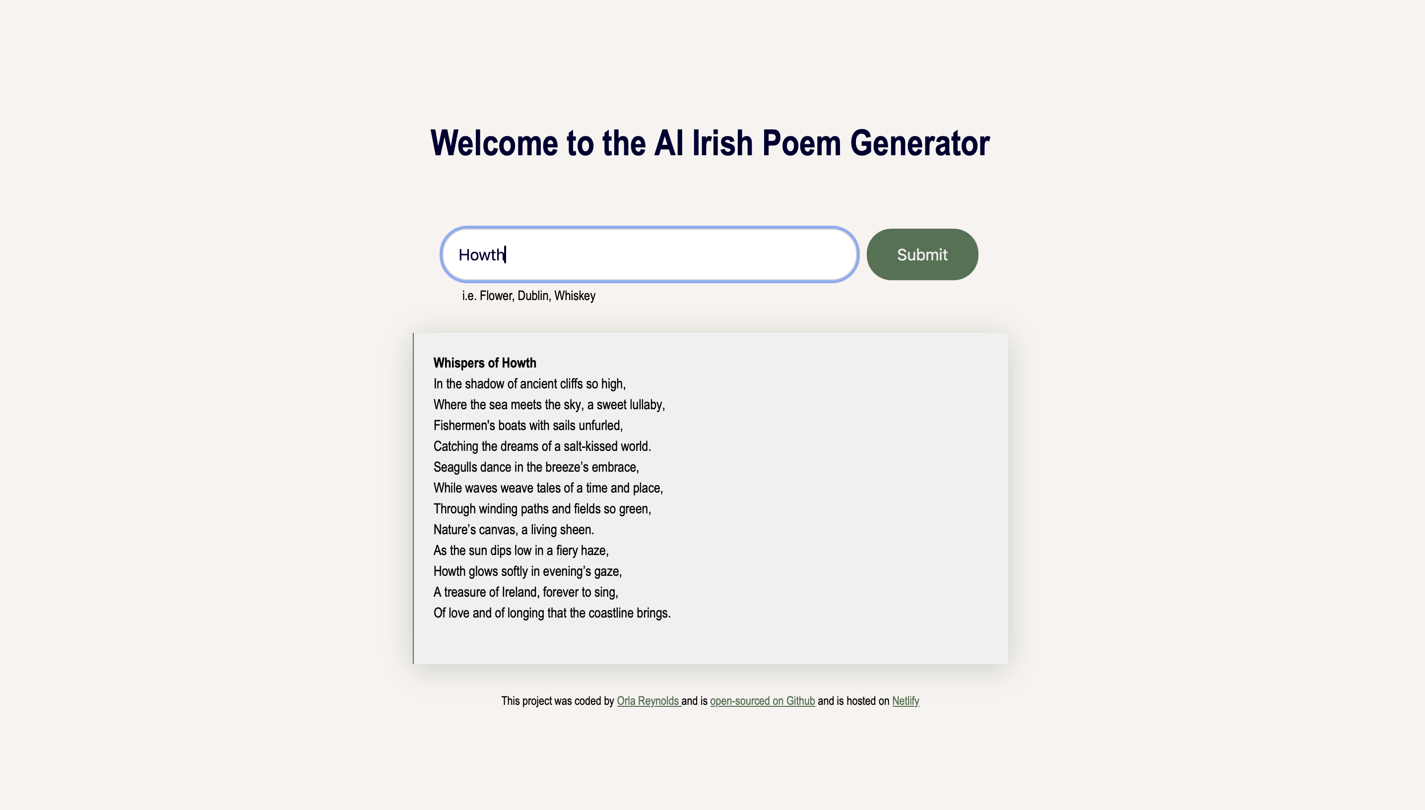 Poem Generator project
