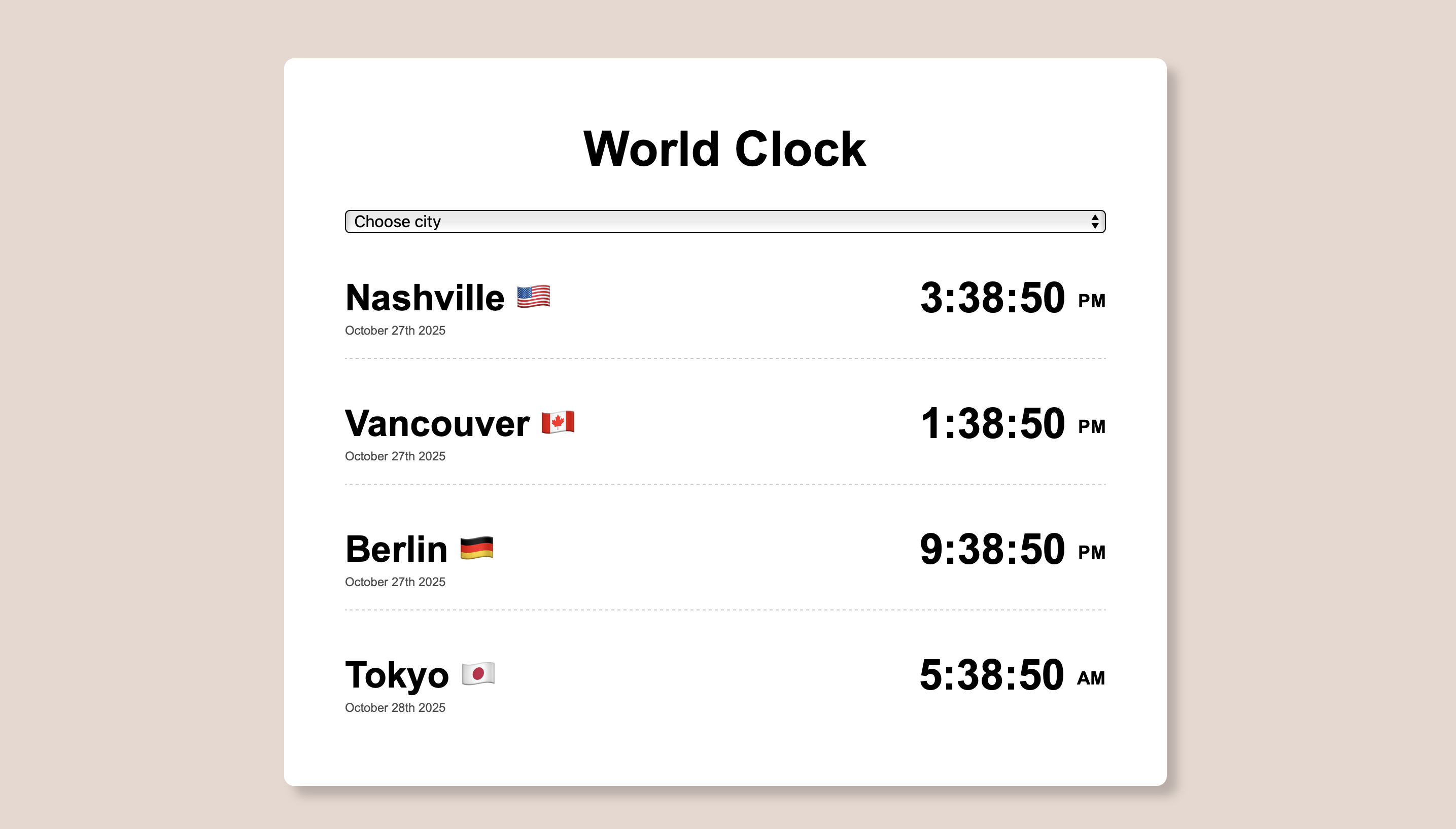 world clock app